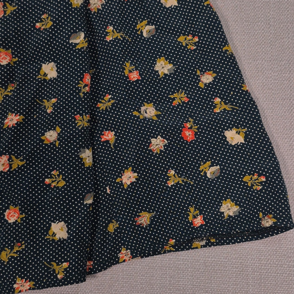 Rexx London New York Floral  Button Front Midi Skirt Dark Green Polka Dot Small - Picture 3 of 6